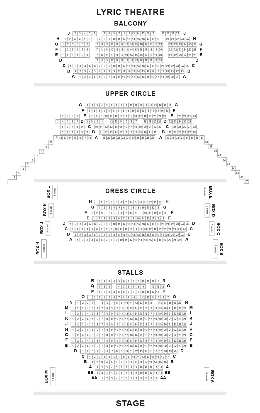 Seating Plan Lyric Theatre